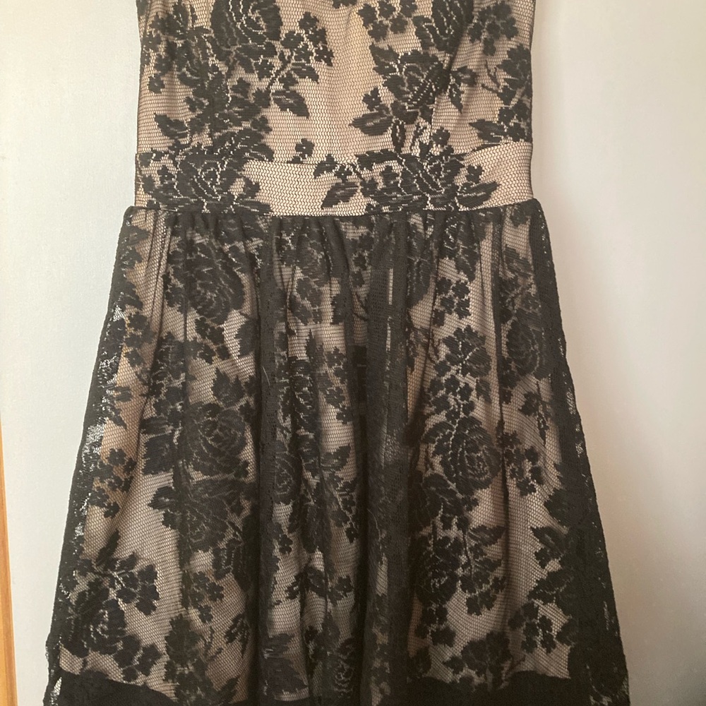 Eclipse Black and Cream Strapless Dress